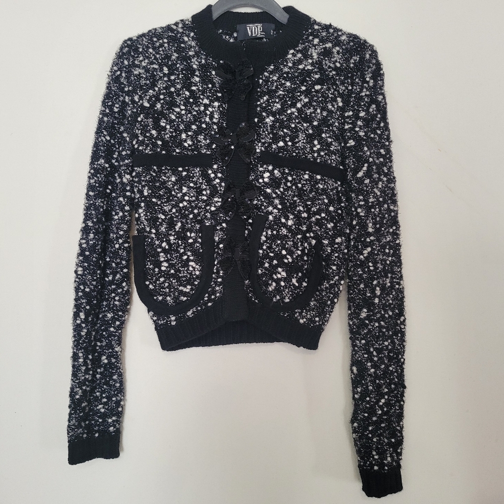 Vdp ViadellePerle Wool Cashmere Blend Cardigan Sweater Size 40